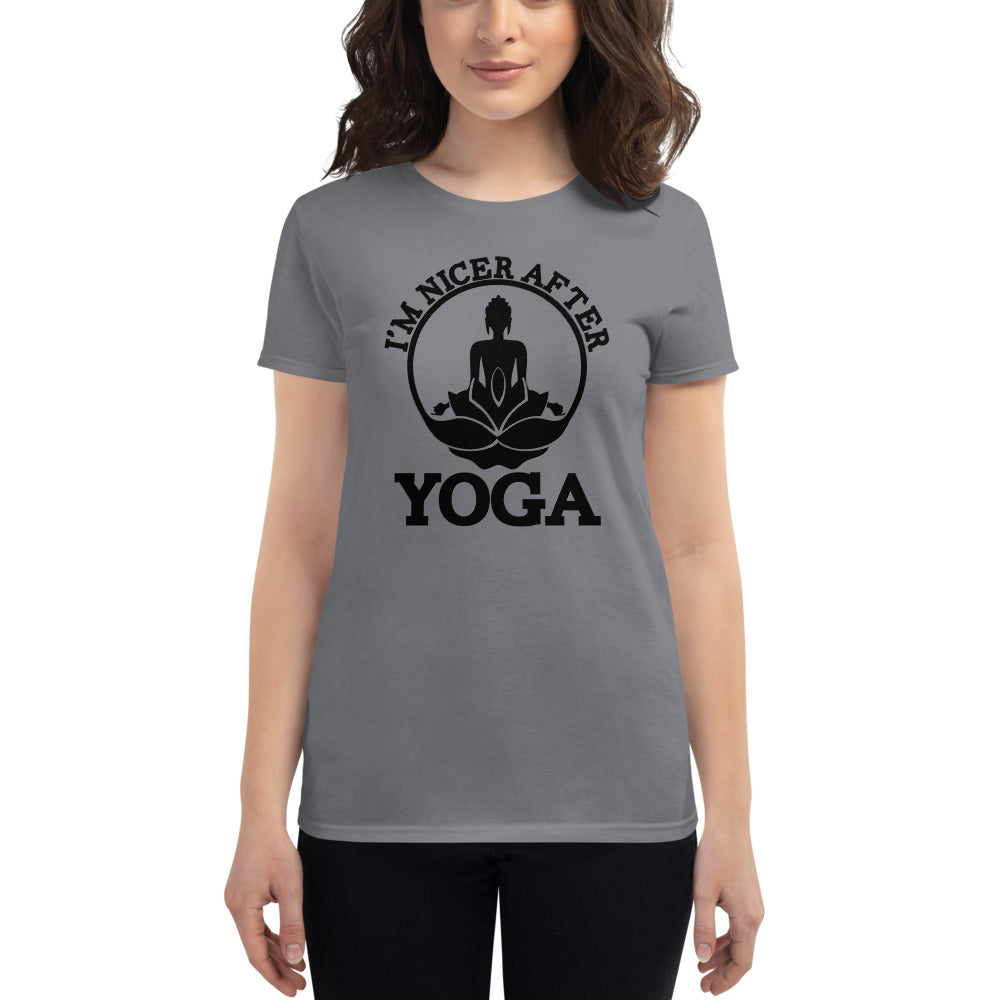 I'M NICER AFTER YOGA - Women's short sleeve t-shirt