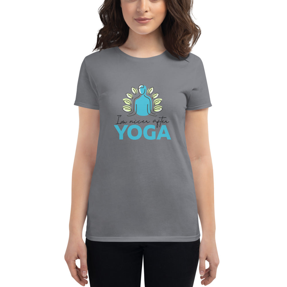 I'M NICER AFTER YOGA - Women's short sleeve t-shirt