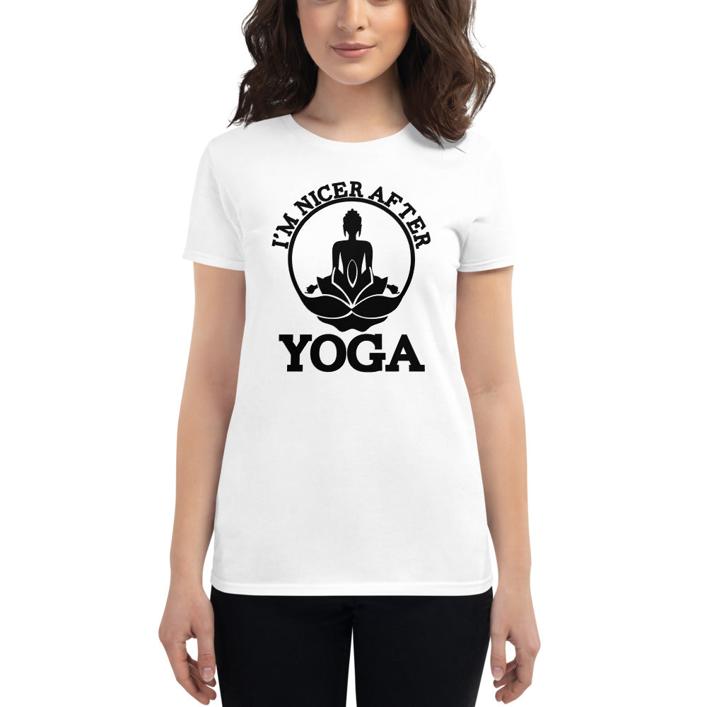 I'M NICER AFTER YOGA - Women's short sleeve t-shirt