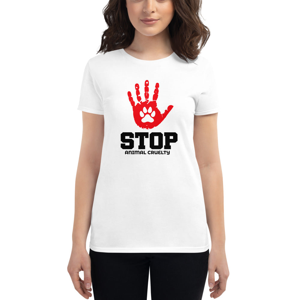 STOP ANIMAL CRUELTY - Women's short sleeve t-shirt