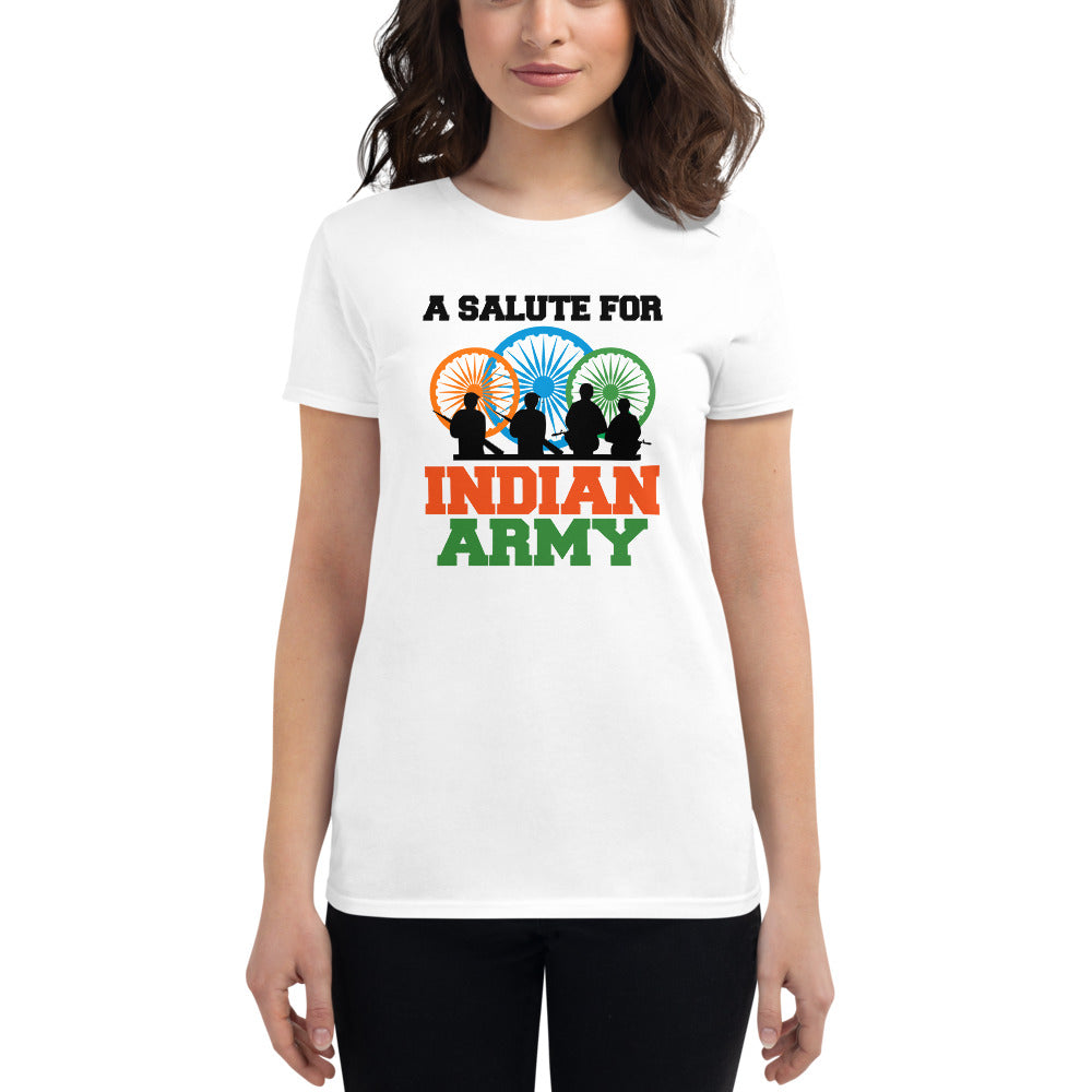 A SALUTE FOR INDIAN ARMY - Women's short sleeve t-shirt