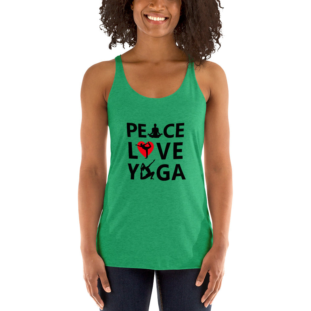 PEACE LOVE YOGA - Women's Racerback Tank