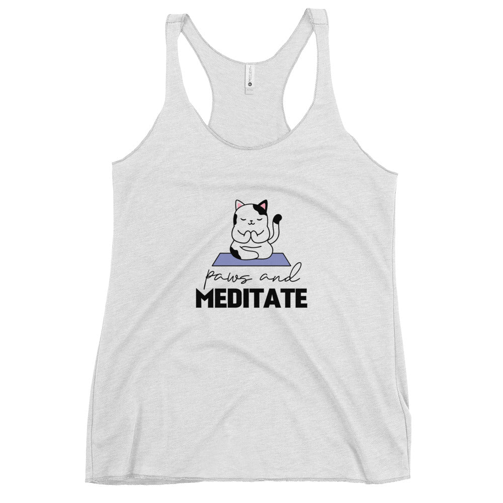 PAWS AND MEDITATE - Women's Racerback Tank