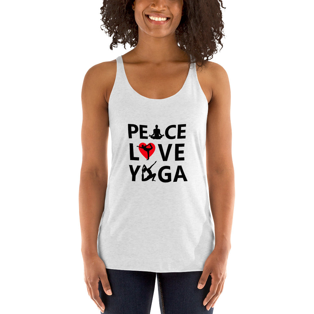 PEACE LOVE YOGA - Women's Racerback Tank
