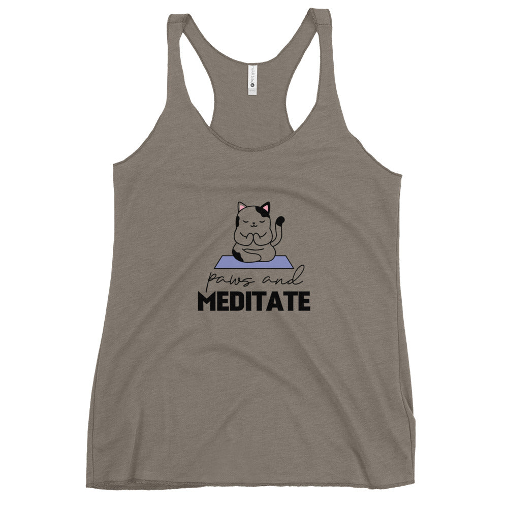 PAWS AND MEDITATE - Women's Racerback Tank