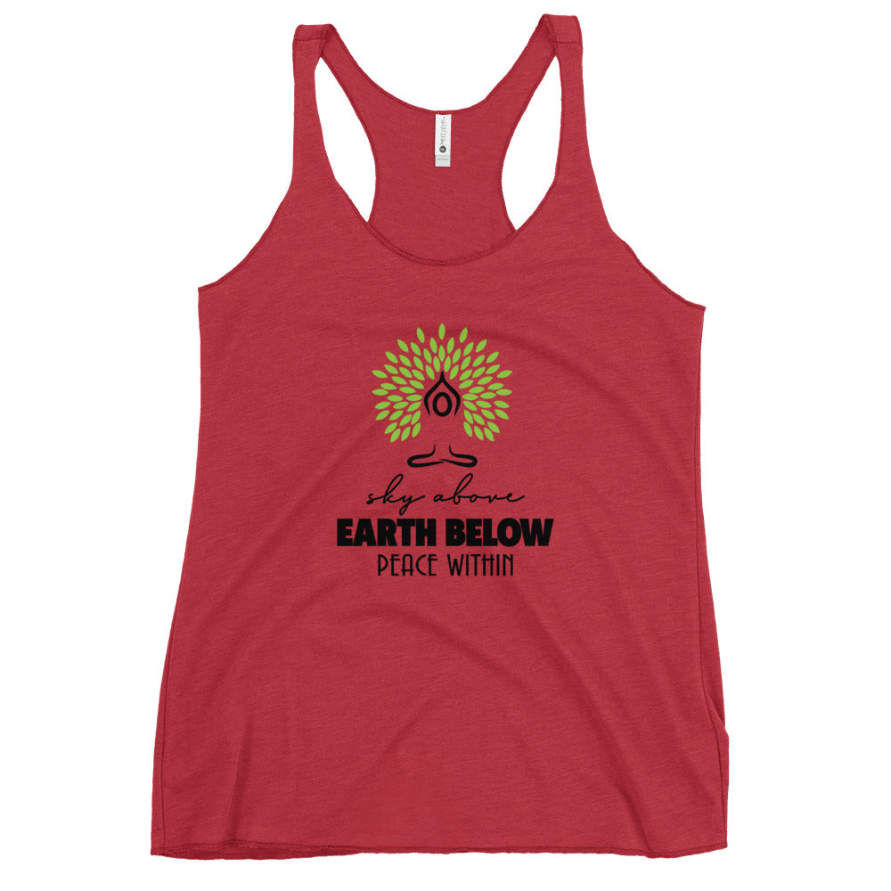 SKY ABOVE EARTH BELOW PEACE WITHIN - Women's Racerback Tank