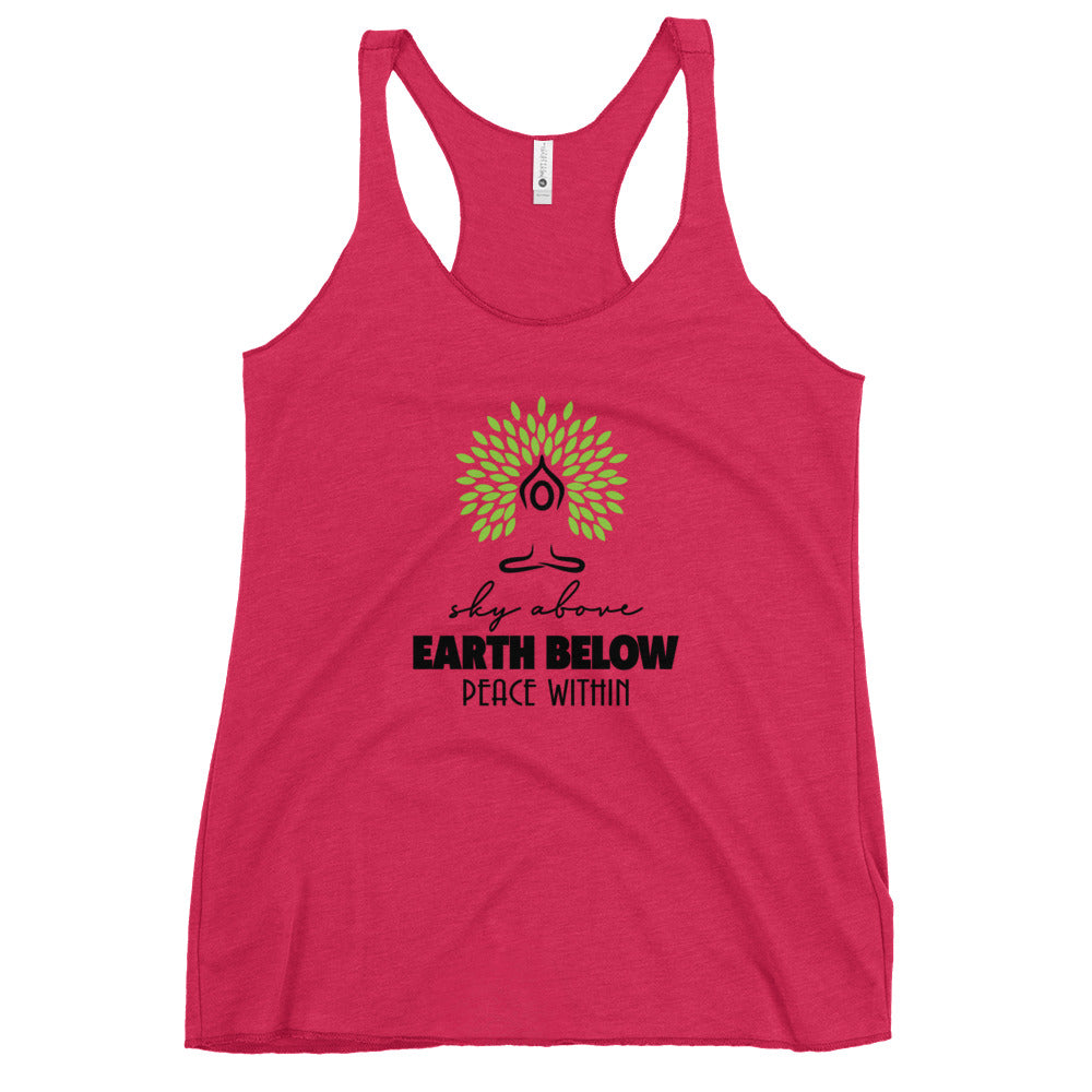 SKY ABOVE EARTH BELOW PEACE WITHIN - Women's Racerback Tank