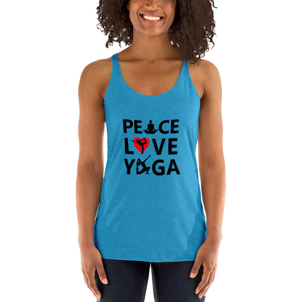 PEACE LOVE YOGA - Women's Racerback Tank