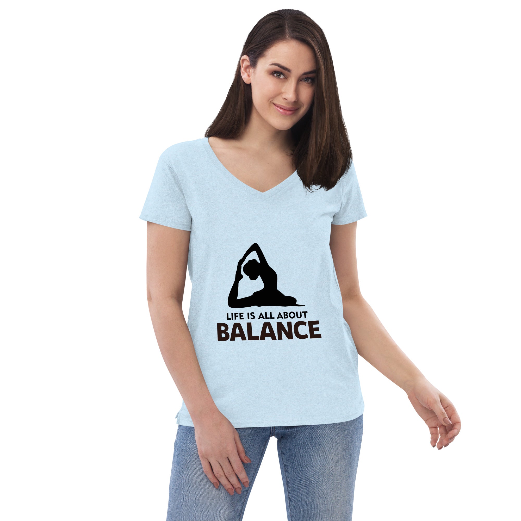 LIFE IS ALL ABOUT BALANCE - Women’s recycled v-neck t-shirt