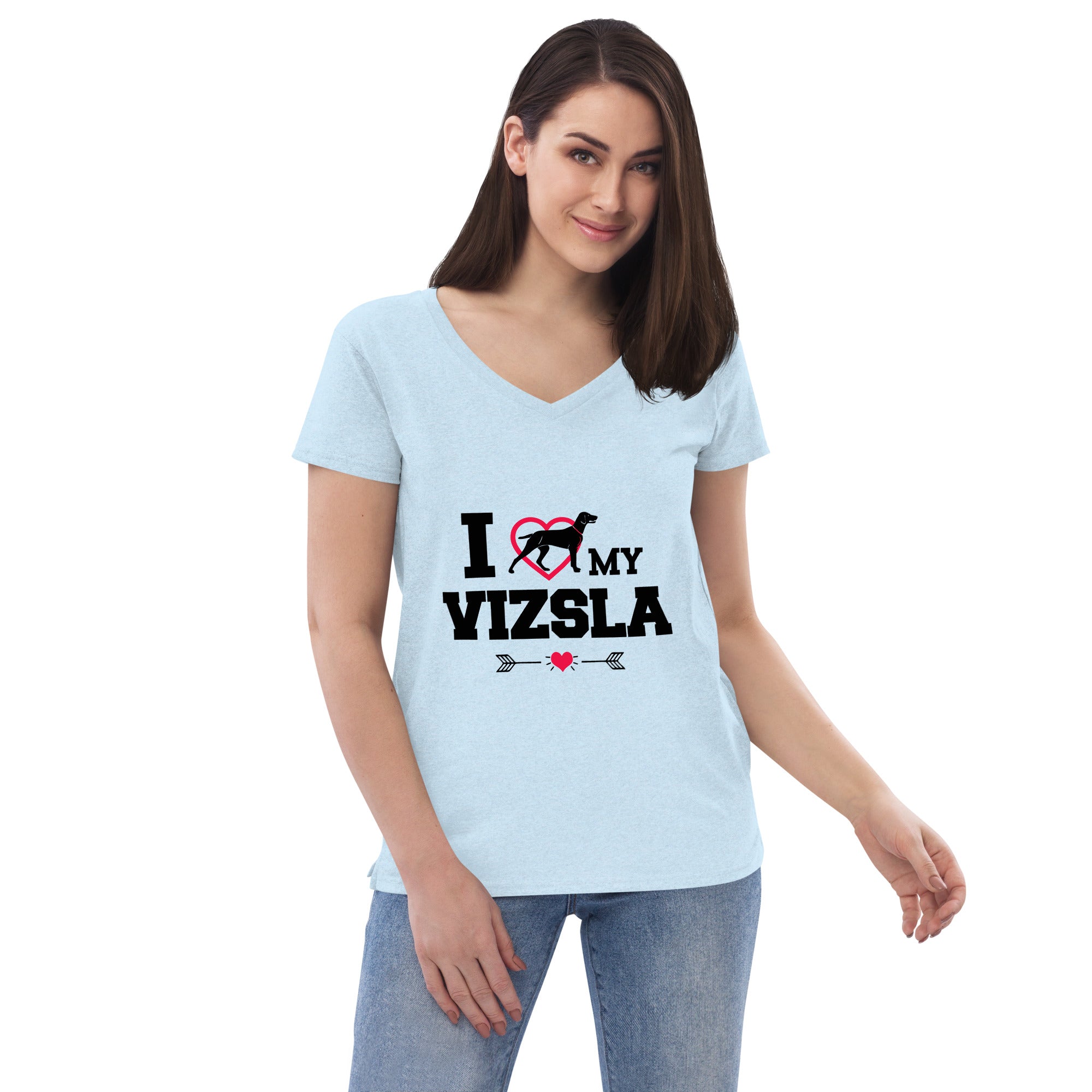 I LOVE MY VIZSLA - Women’s recycled v-neck t-shirt