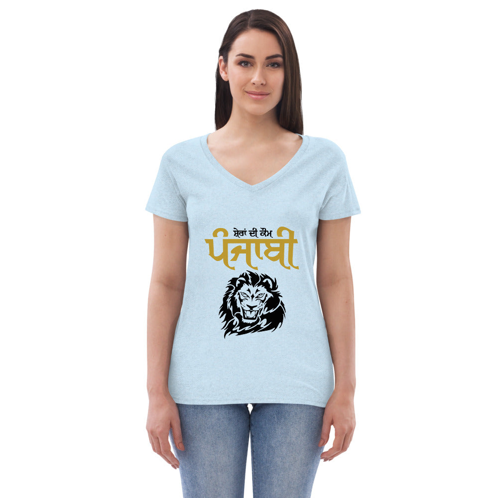 SHERA DI KAUM PUNJABI - Women’s recycled v-neck t-shirt