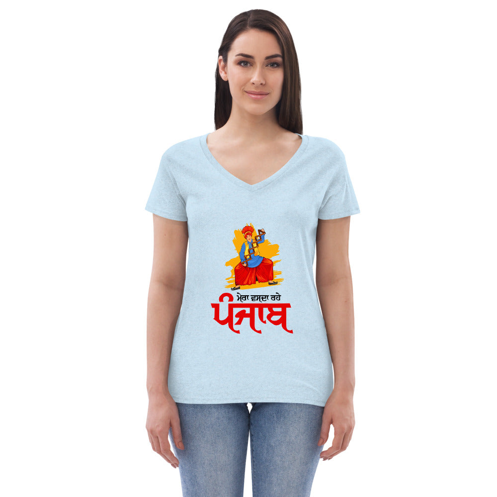 MERA VASDA RAHE PUNJAB - Women’s recycled v-neck t-shirt