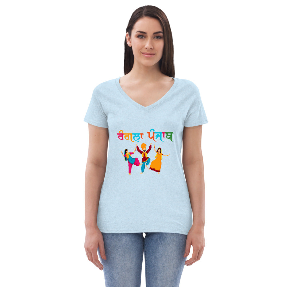 RANGLA PUNJAB - Women’s recycled v-neck t-shirt