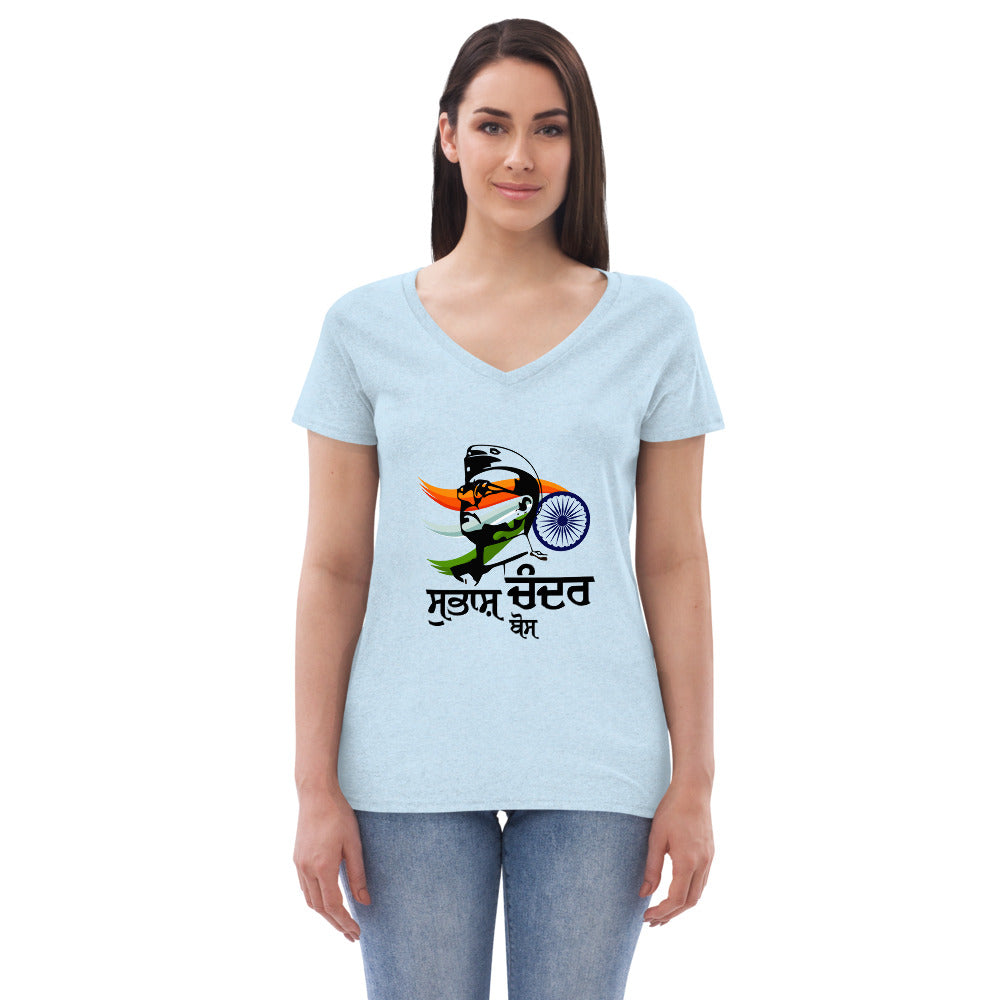 SUBHASH CHANDRA BOSE - Women’s recycled v-neck t-shirt