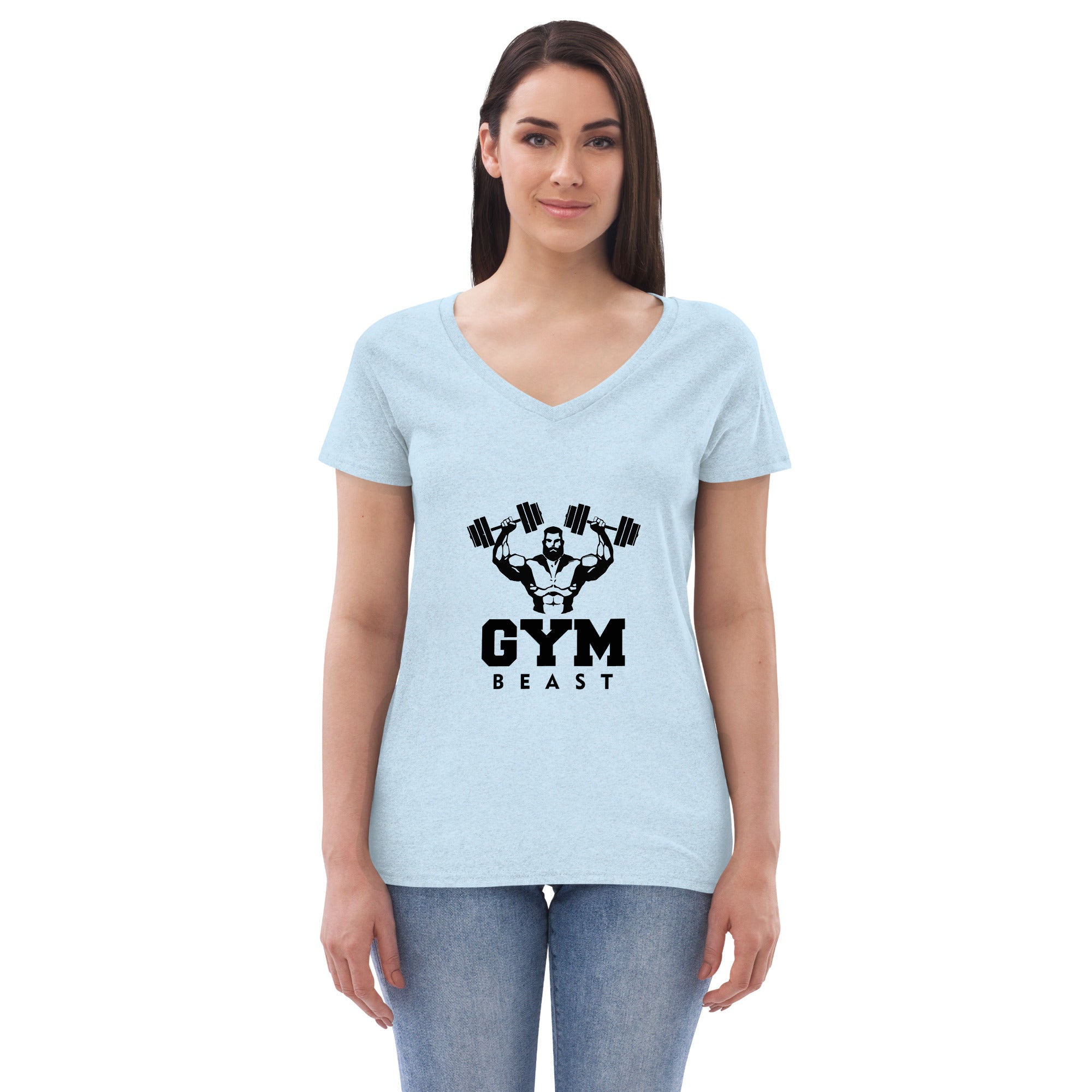 GYM BEAST - Women’s recycled v-neck t-shirt