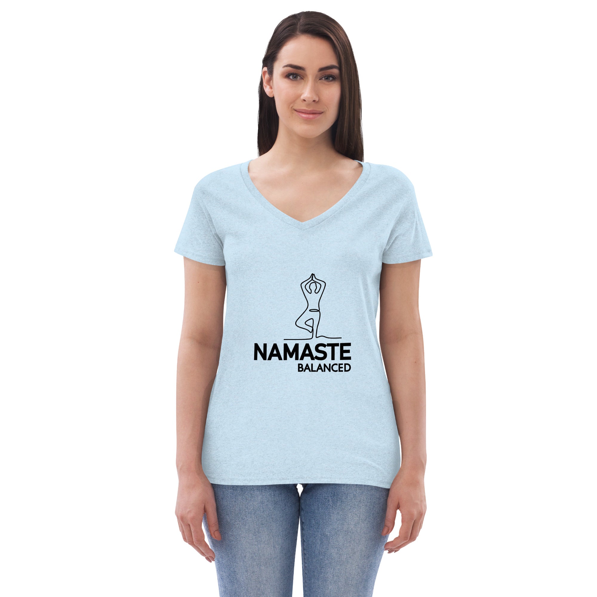 NAMASTE BALANCED - Women’s recycled v-neck t-shirt