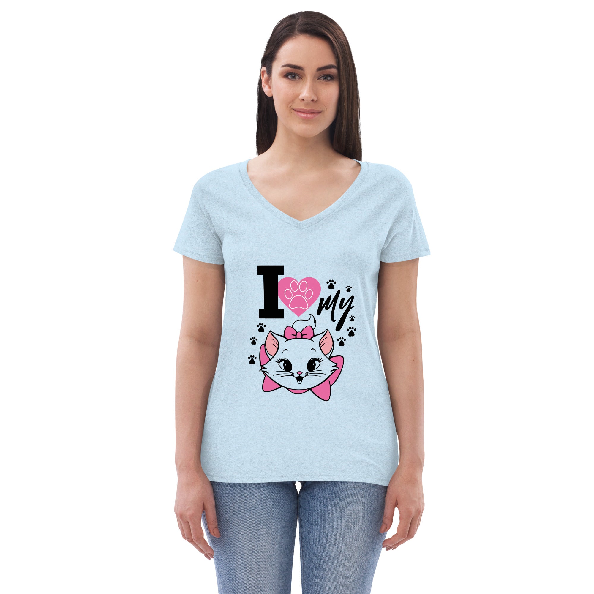 I LOVE MY CAT - Women’s recycled v-neck t-shirt