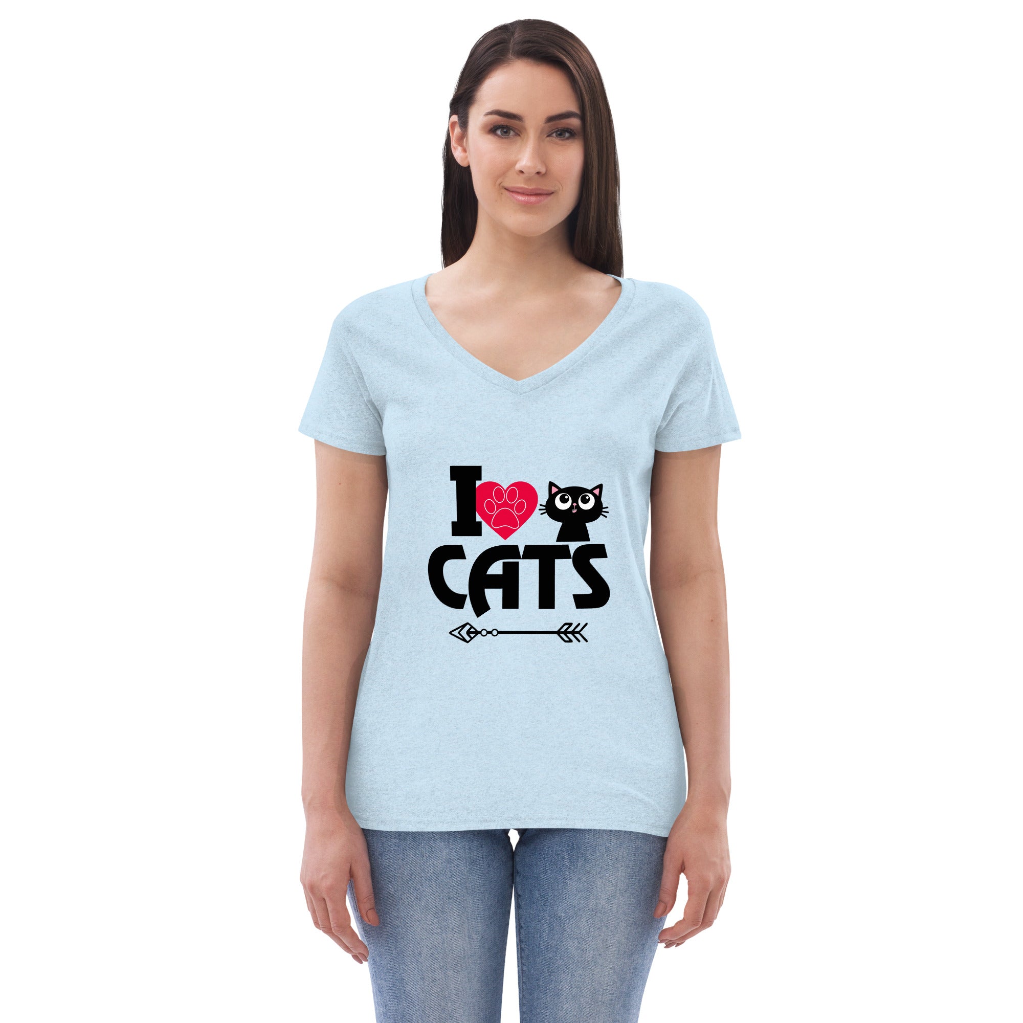 I LOVE CATS - Women’s recycled v-neck t-shirt