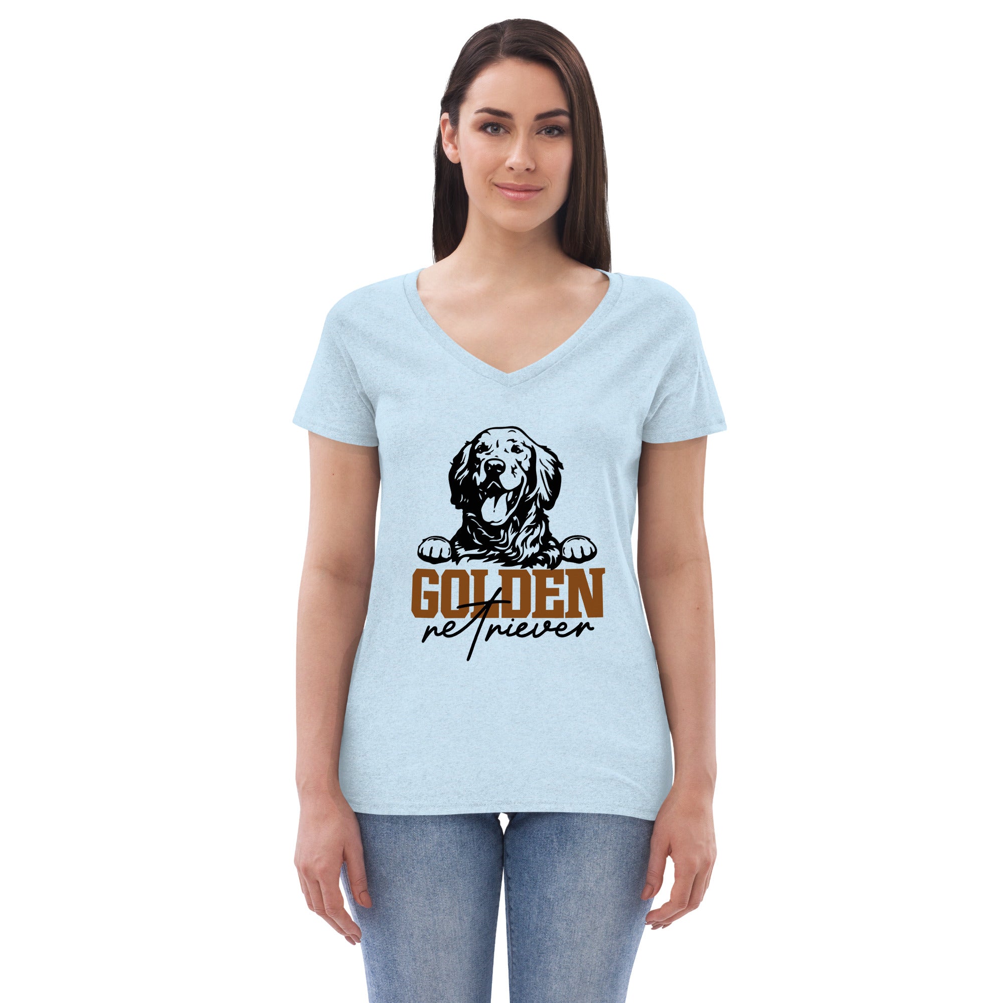 GOLDEN RETRIEVER - Women’s recycled v-neck t-shirt