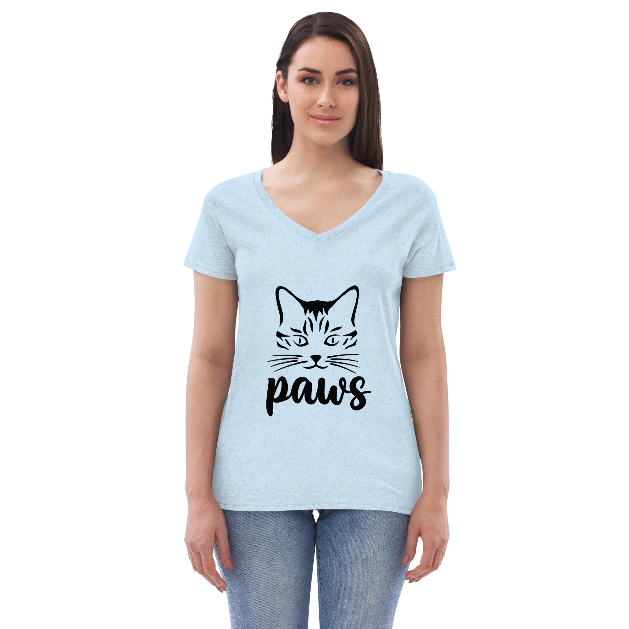 PAWS - Women’s recycled v-neck t-shirt