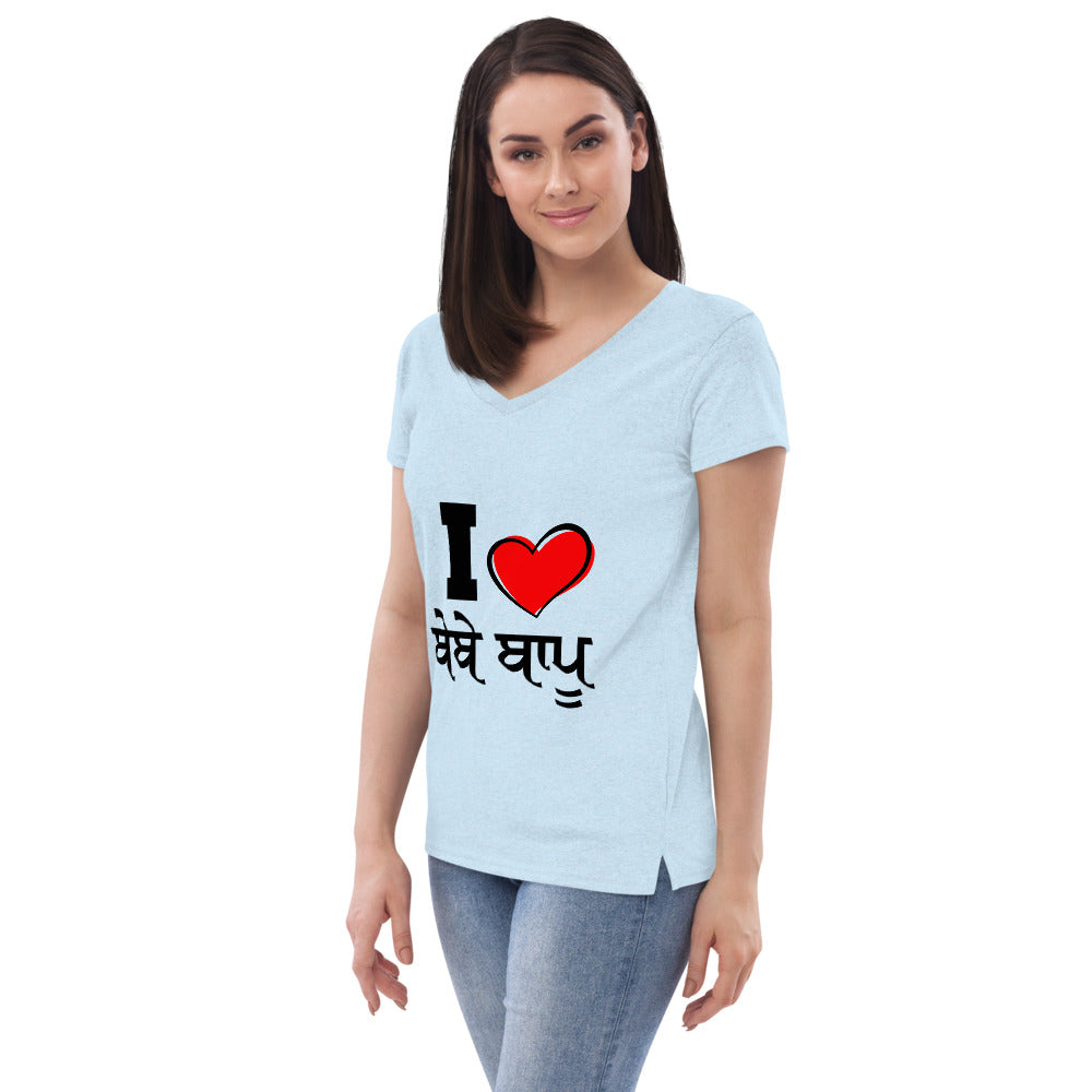 I LOVE BEBE BAPPU - Women’s recycled v-neck t-shirt