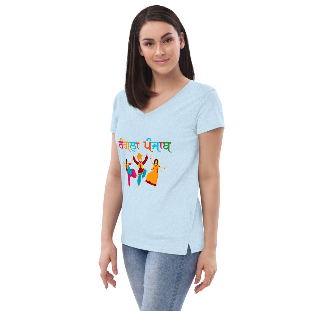 RANGLA PUNJAB - Women’s recycled v-neck t-shirt