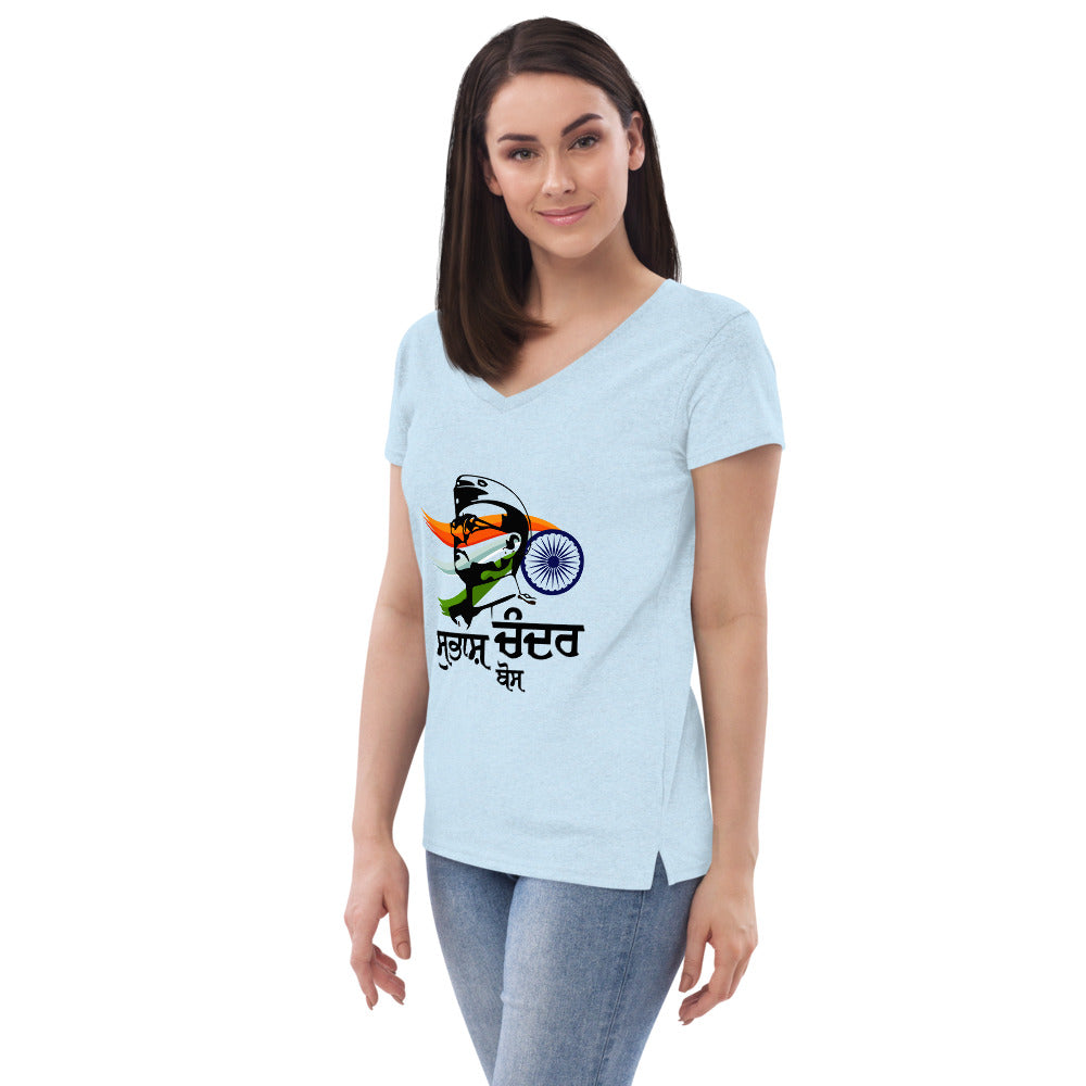 SUBHASH CHANDRA BOSE - Women’s recycled v-neck t-shirt