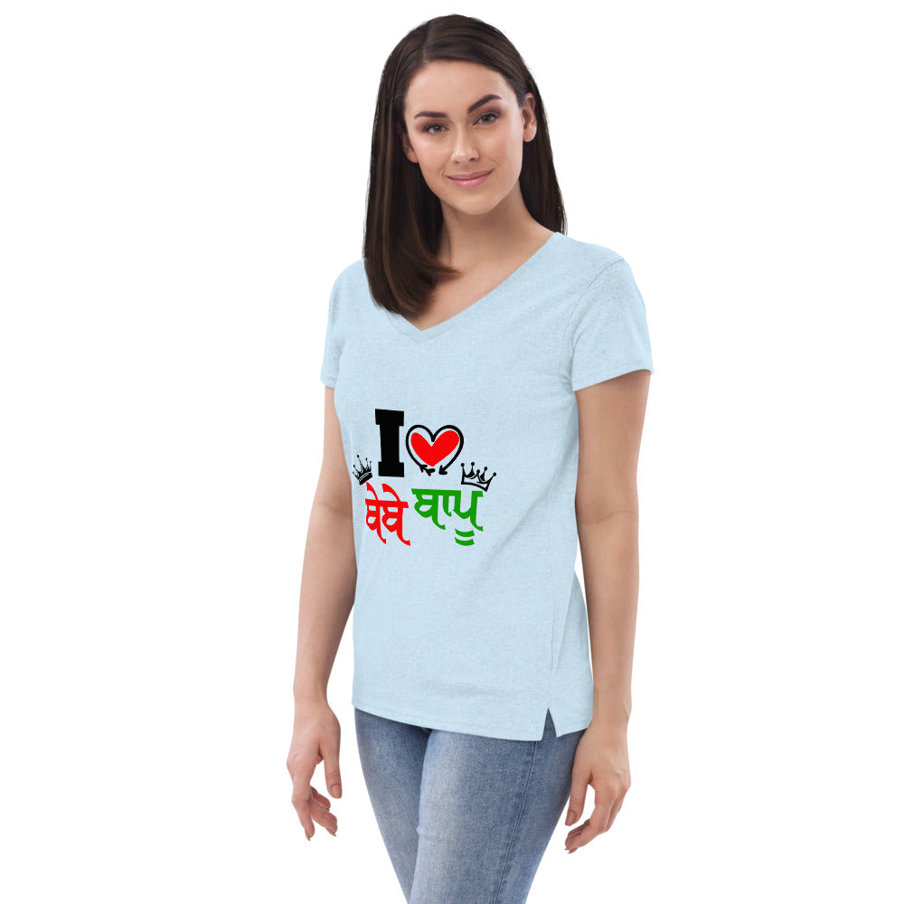 I LOVE BEBE BAPU - Women’s recycled v-neck t-shirt