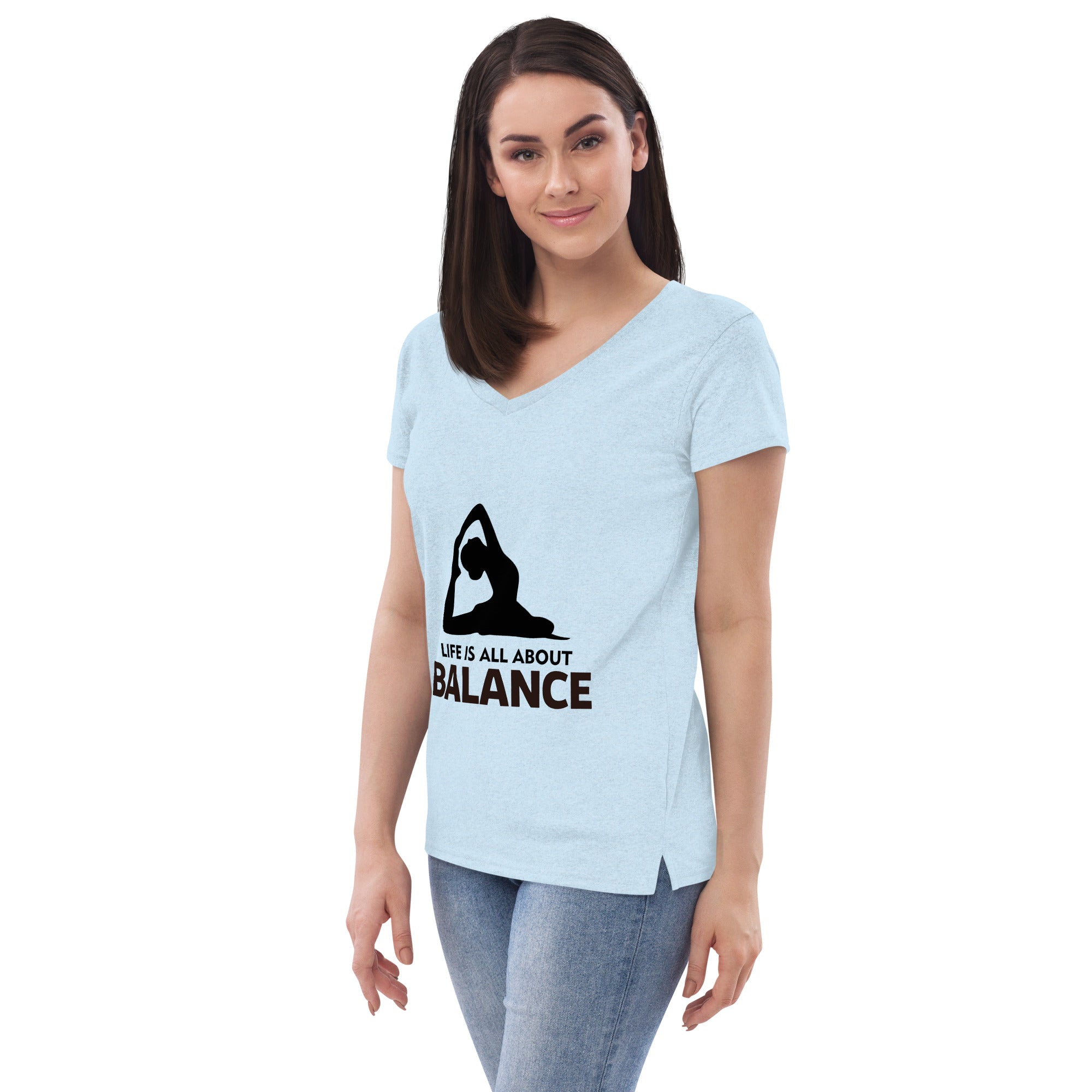 LIFE IS ALL ABOUT BALANCE - Women’s recycled v-neck t-shirt