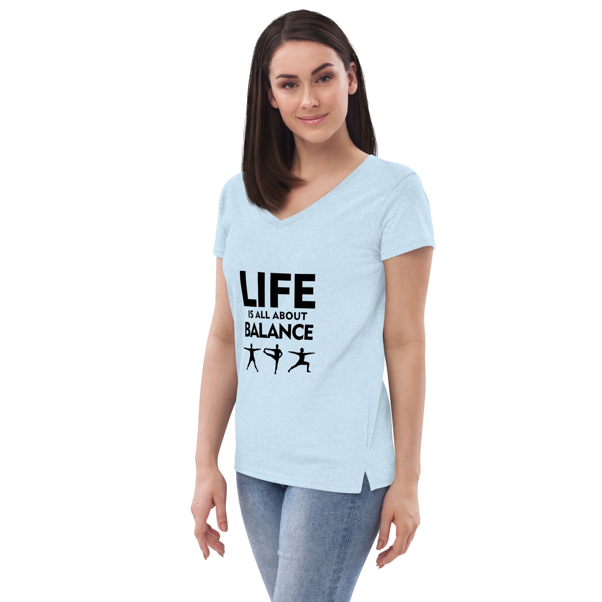 LIFE IS ALL ABOUT BALANCE - Women’s recycled v-neck t-shirt