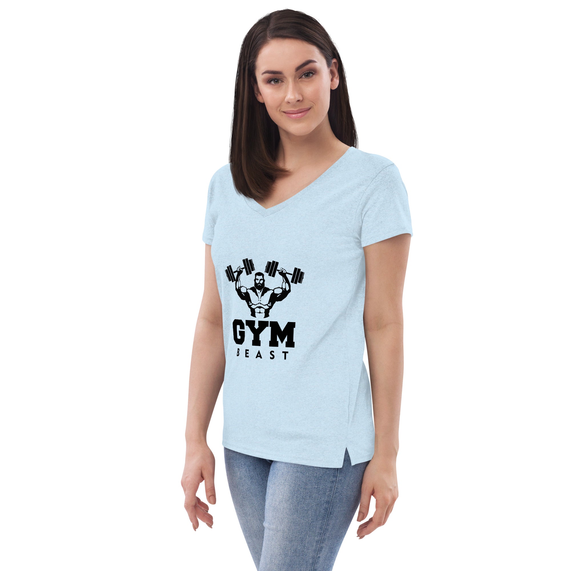 GYM BEAST - Women’s recycled v-neck t-shirt