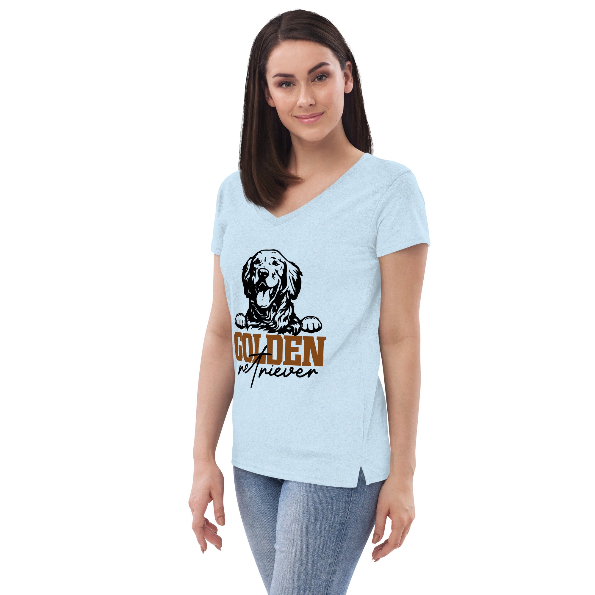 GOLDEN RETRIEVER - Women’s recycled v-neck t-shirt