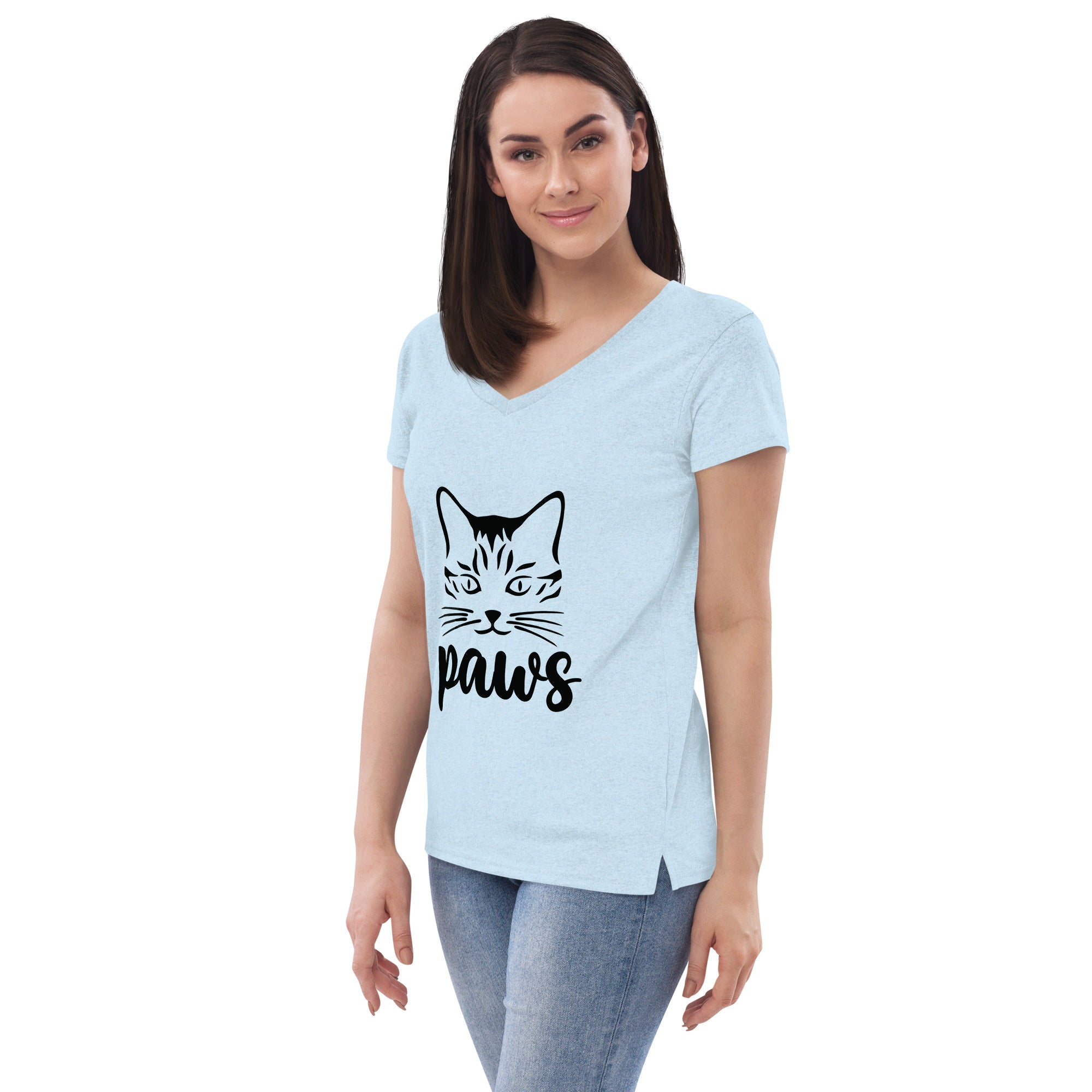 PAWS - Women’s recycled v-neck t-shirt