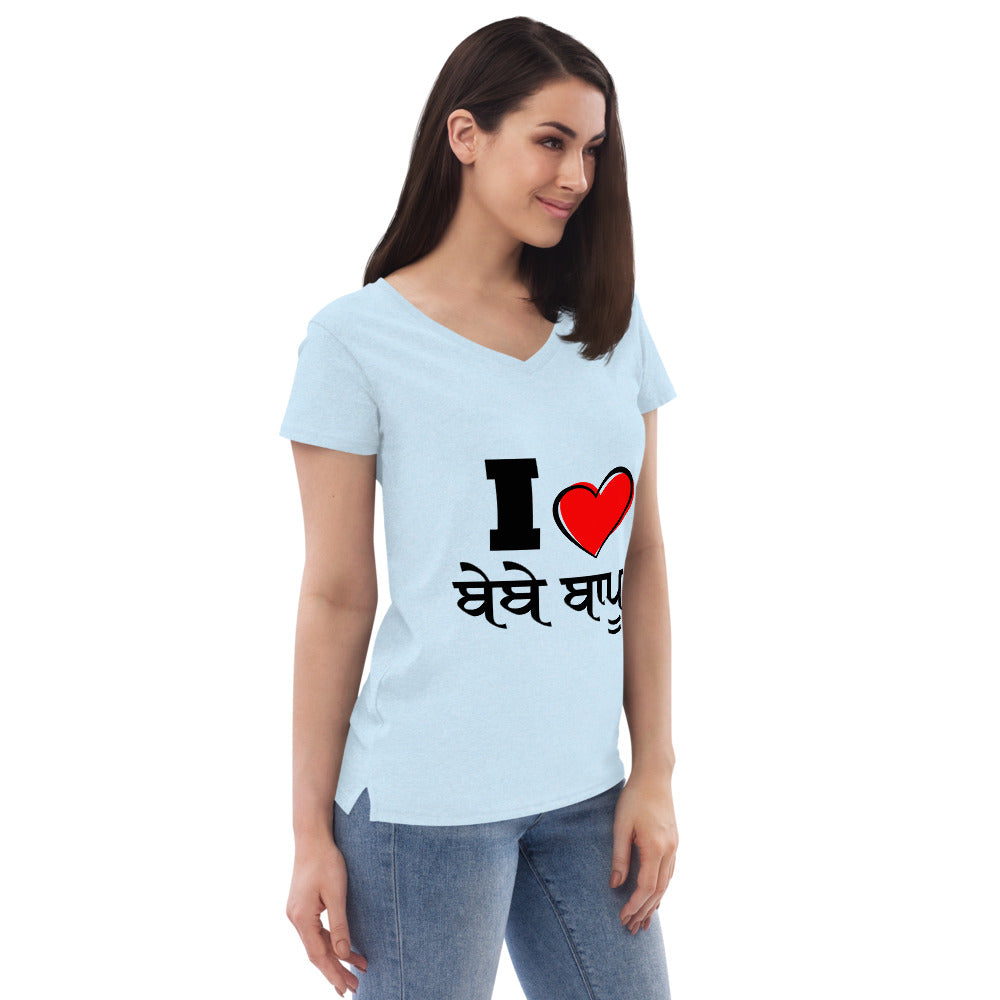 I LOVE BEBE BAPPU - Women’s recycled v-neck t-shirt