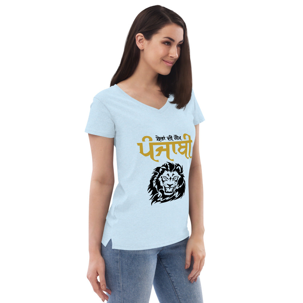 SHERA DI KAUM PUNJABI - Women’s recycled v-neck t-shirt