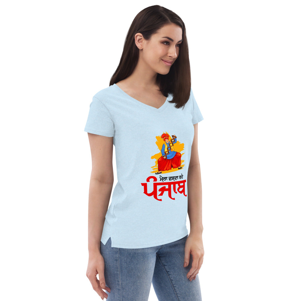 MERA VASDA RAHE PUNJAB - Women’s recycled v-neck t-shirt