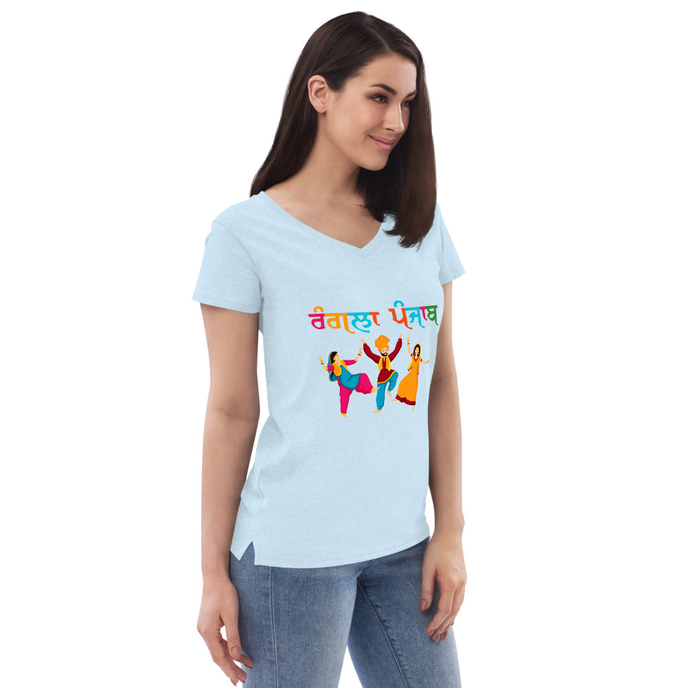 RANGLA PUNJAB - Women’s recycled v-neck t-shirt