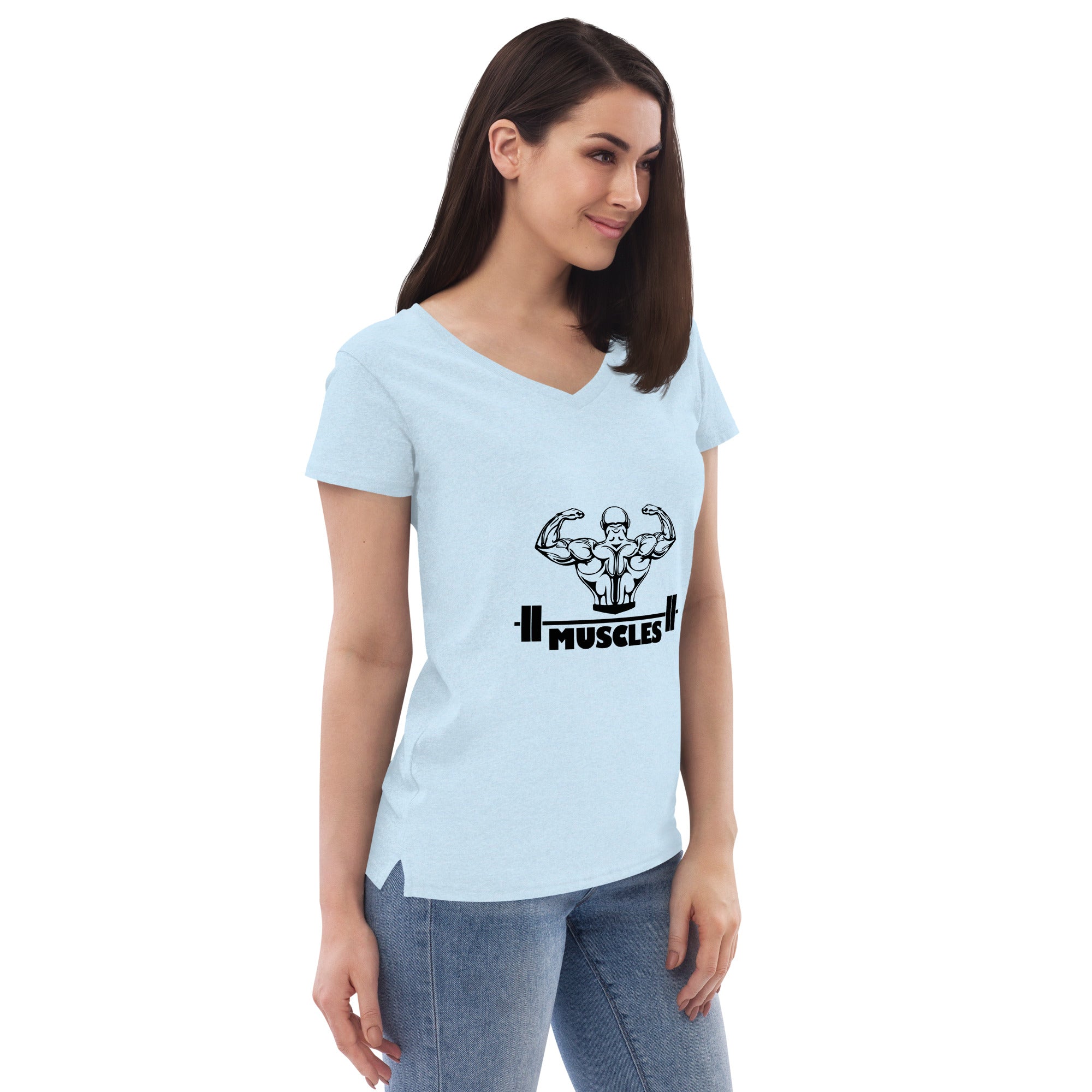 MUSCLES - Women’s recycled v-neck t-shirt