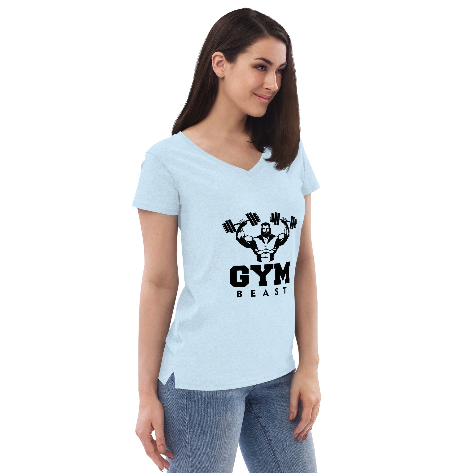 GYM BEAST - Women’s recycled v-neck t-shirt