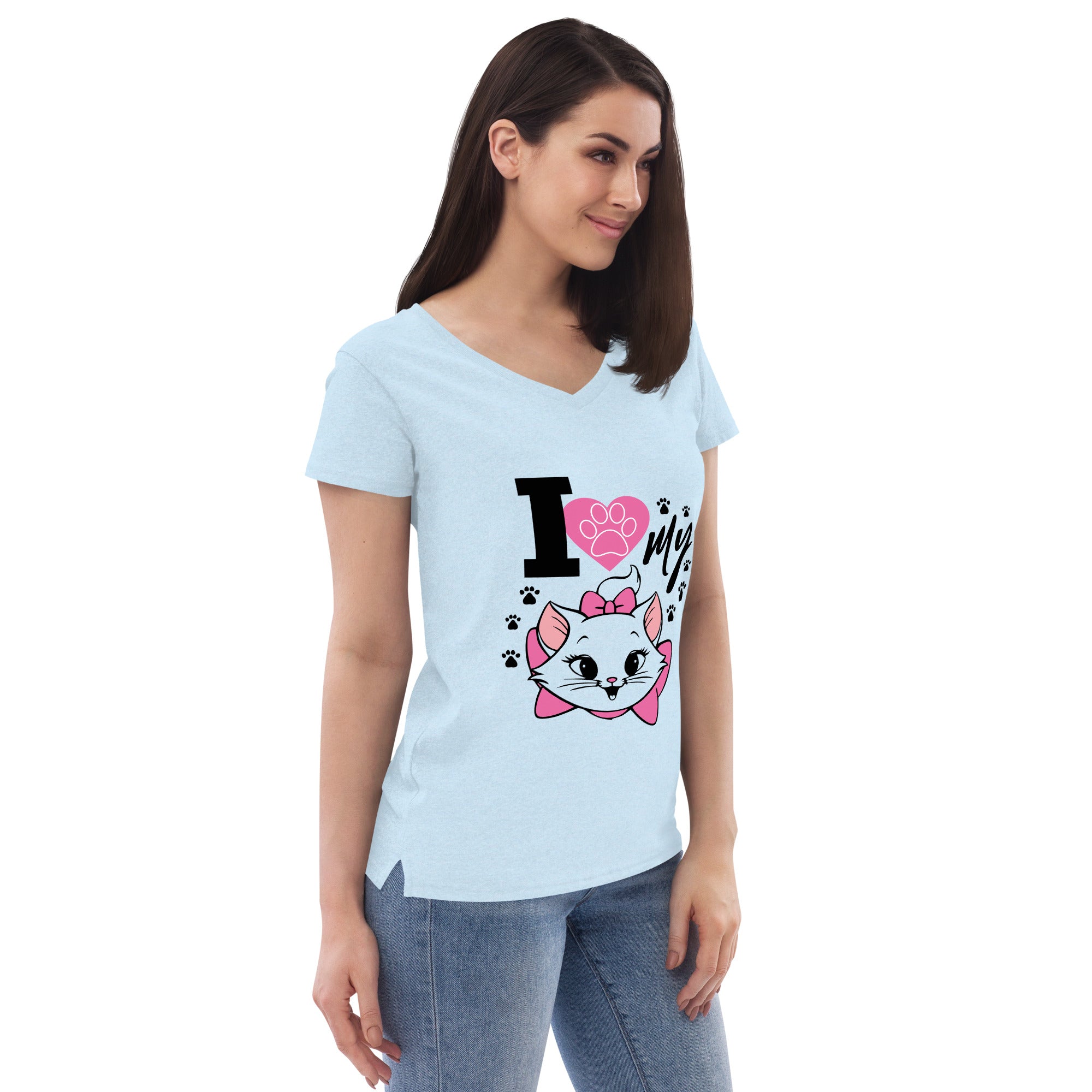 I LOVE MY CAT - Women’s recycled v-neck t-shirt