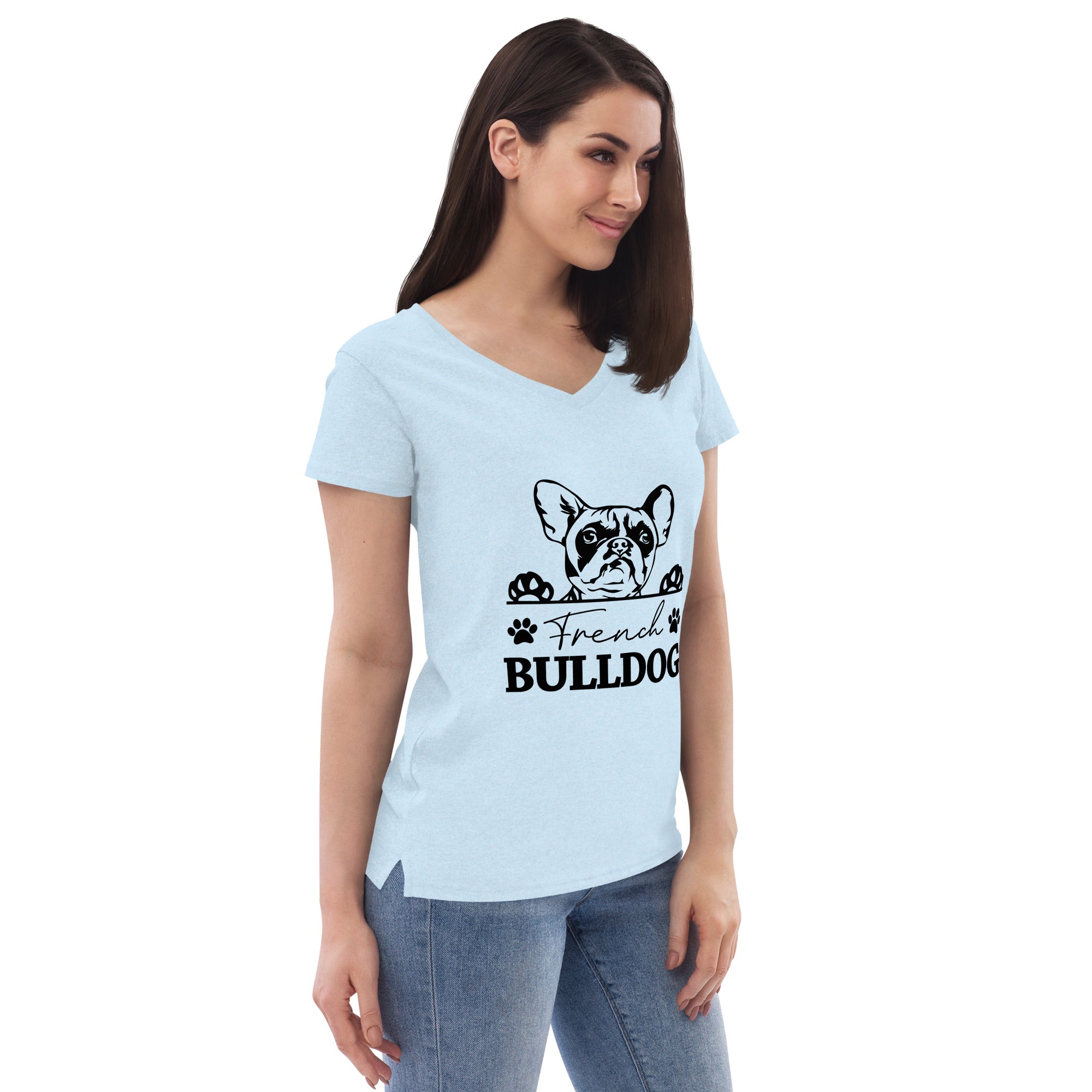 FRENCH BULLDOG - Women’s recycled v-neck t-shirt