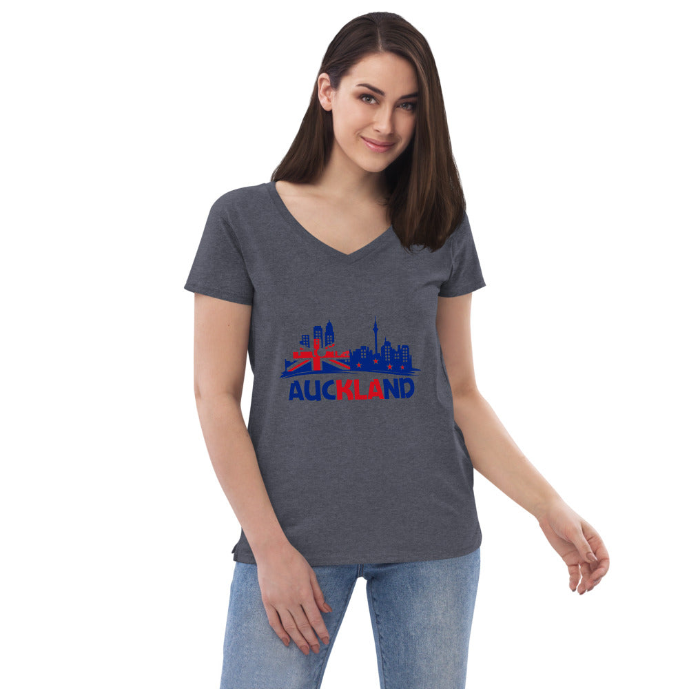 AUCKLAND - Womenâ€™s recycled v-neck t-shirt