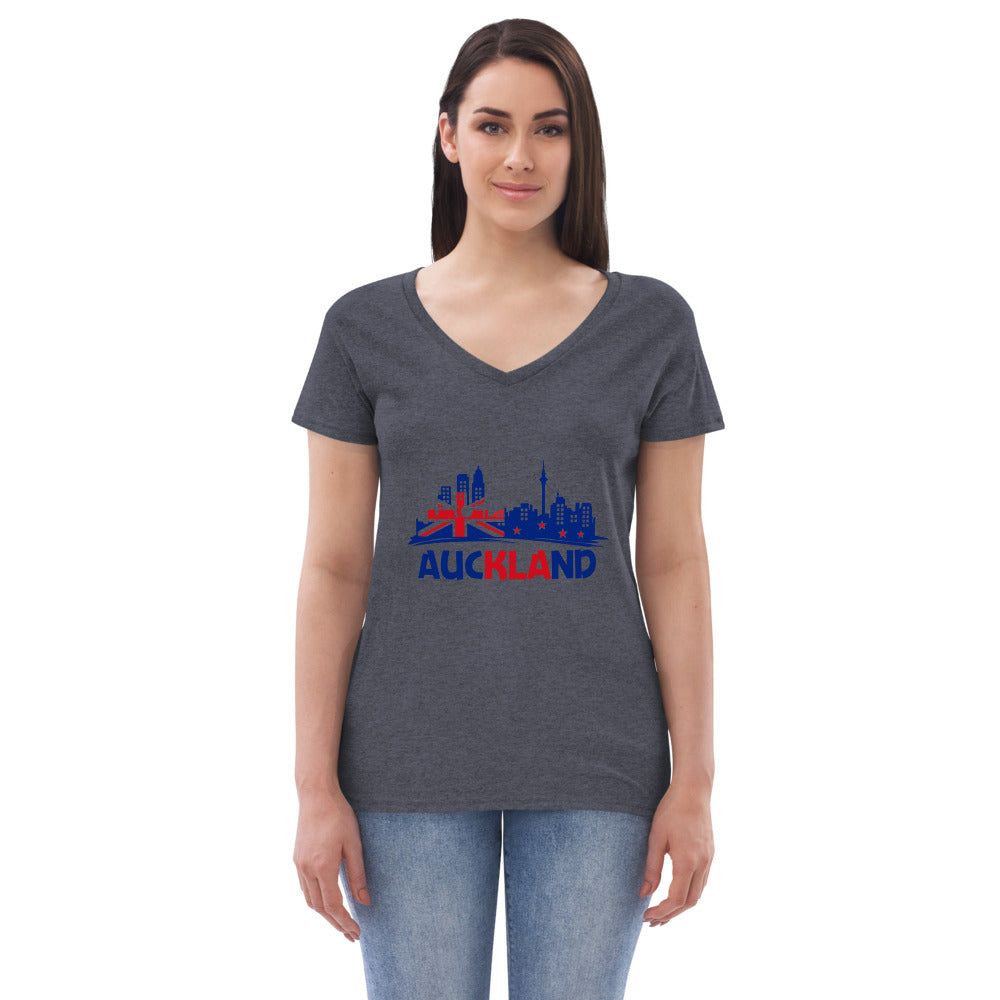 AUCKLAND - Womenâ€™s recycled v-neck t-shirt