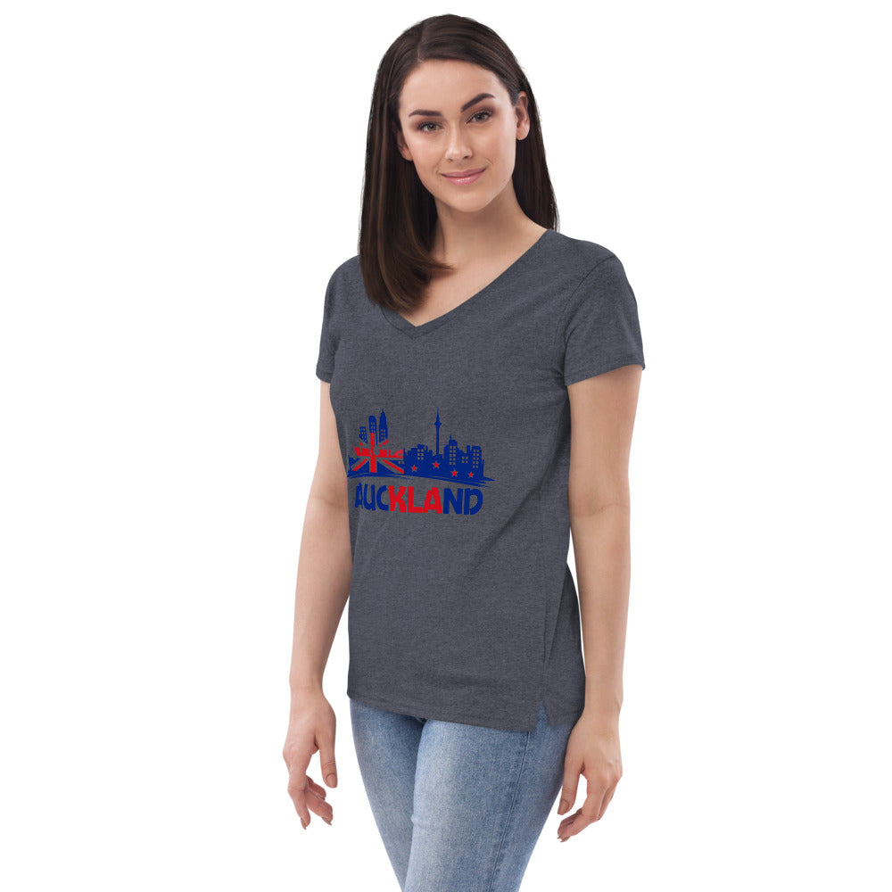 AUCKLAND - Womenâ€™s recycled v-neck t-shirt