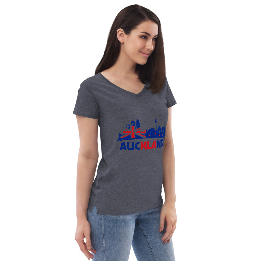 AUCKLAND - Womenâ€™s recycled v-neck t-shirt