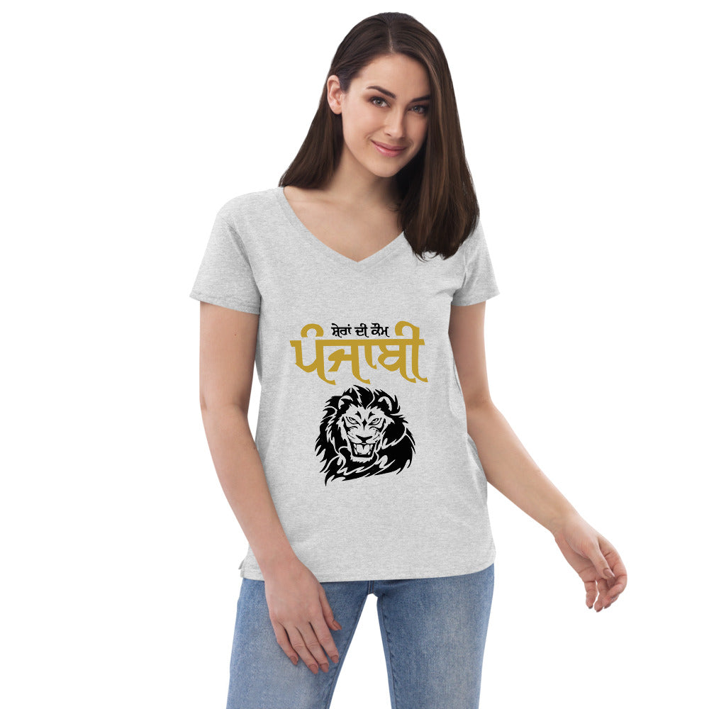 SHERA DI KAUM PUNJABI - Women’s recycled v-neck t-shirt