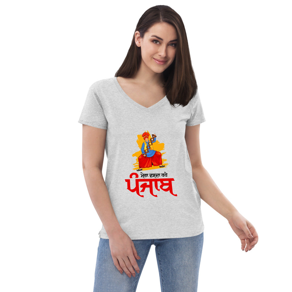 MERA VASDA RAHE PUNJAB - Women’s recycled v-neck t-shirt