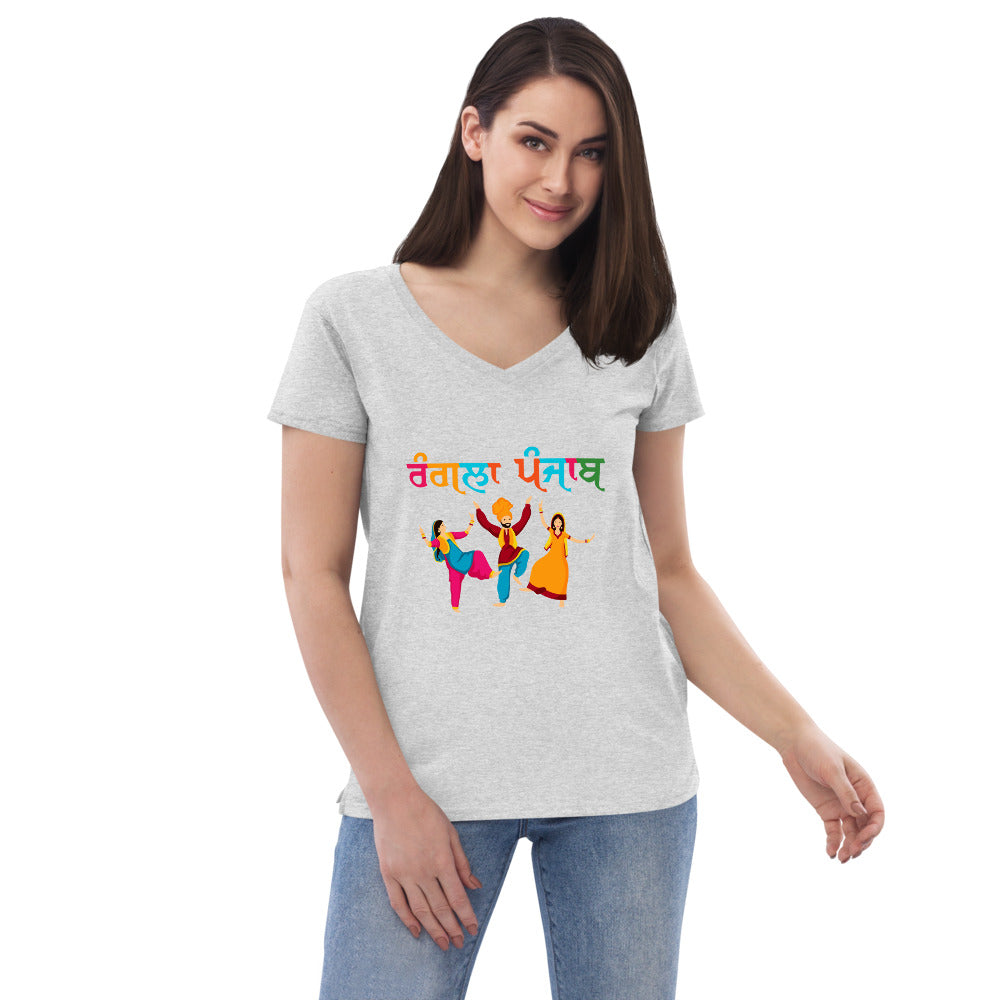 RANGLA PUNJAB - Women’s recycled v-neck t-shirt