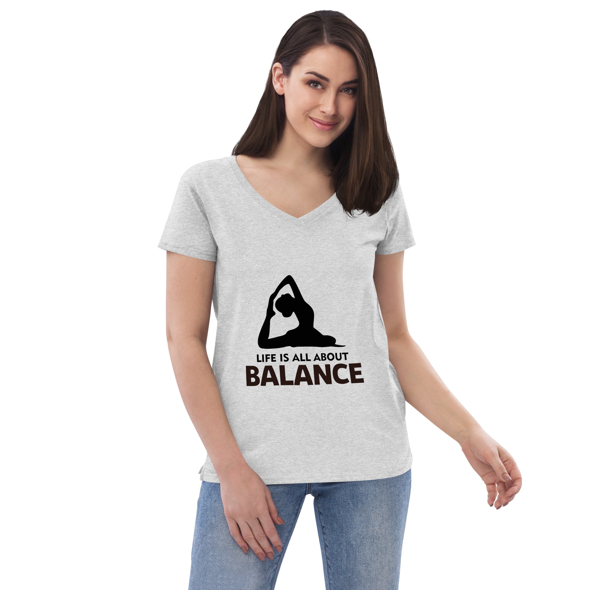 LIFE IS ALL ABOUT BALANCE - Women’s recycled v-neck t-shirt