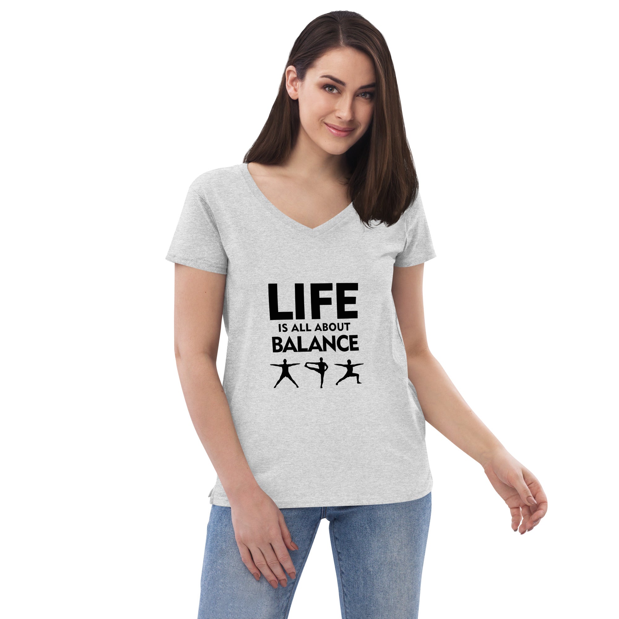 LIFE IS ALL ABOUT BALANCE - Women’s recycled v-neck t-shirt